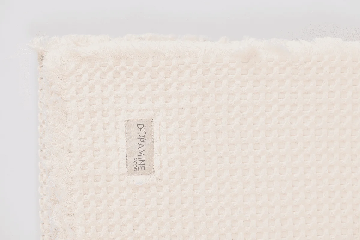 Плед вафельный, молочный 3