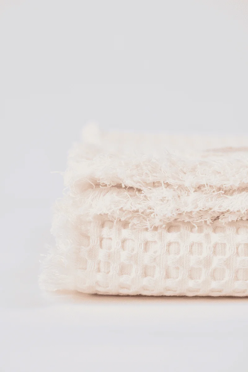 Плед вафельный, молочный 4