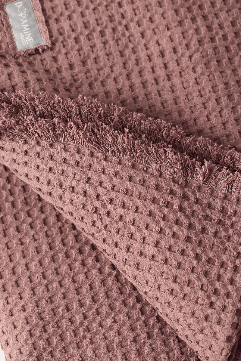 Плед вафельный, коричневый 1