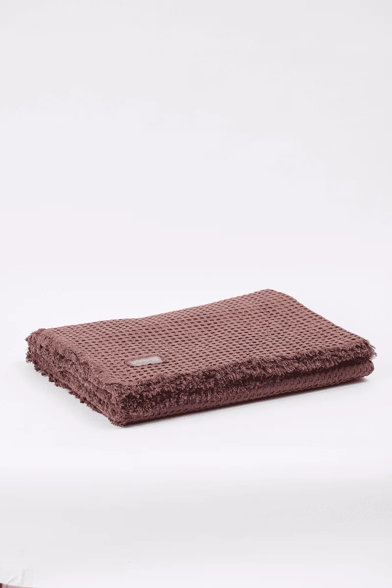 Плед вафельный, коричневый