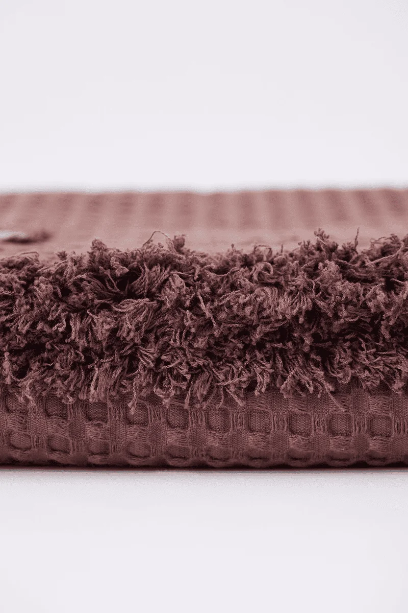 Плед вафельный, коричневый 4