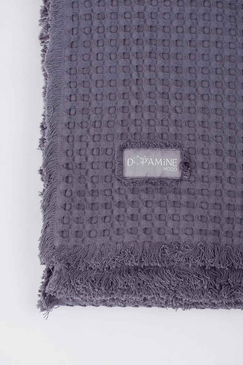 Плед вафельный, графит 2