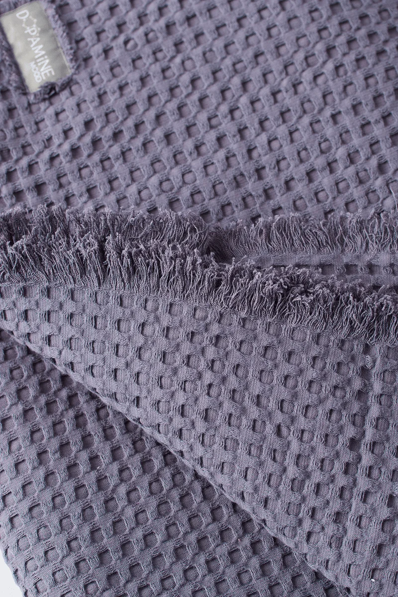 Плед вафельный, графит 5